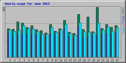 Hourly usage for June 2015