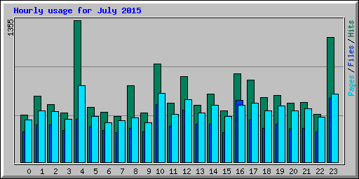 Hourly usage for July 2015