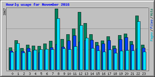 Hourly usage for November 2016