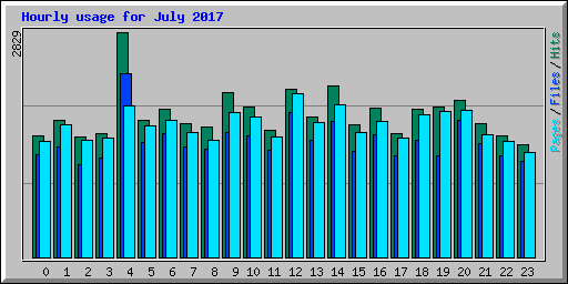 Hourly usage for July 2017