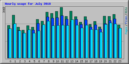 Hourly usage for July 2018