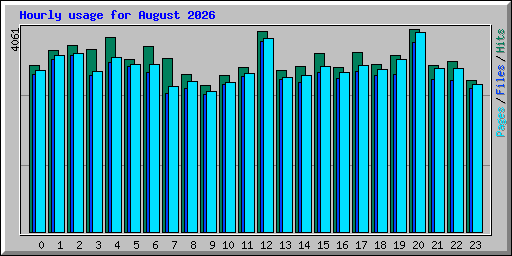 Hourly usage for August 2026